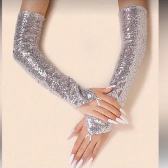 Holiday Silver Sequin 2 PC Bra & Thong Lingerie Bikini Set - Picture 8 of 14